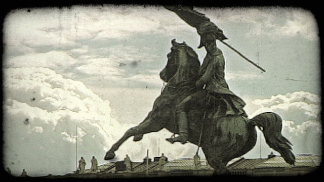 Vienna Statue 6. Vintage stylized video clip.
