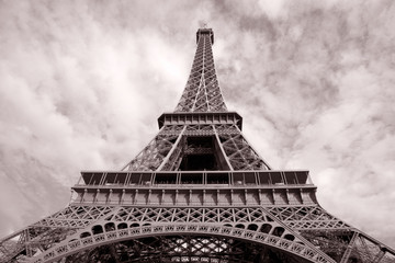 Eiffel Tower with Cloud Background, Paris, France