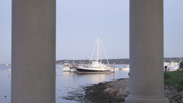 Harbor seen from Plymouth Rock in Massachusetts.