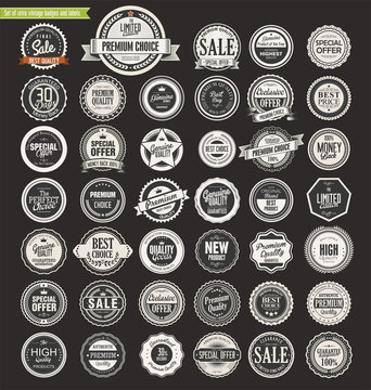 Sale retro vintage badges and labels