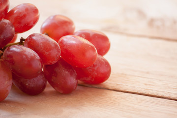 Grapes on a wooden table