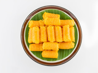 Thai Traditional Dessert, (Foi Thong and Bean-paste)