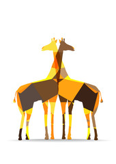 pair of vector polygons giraffes