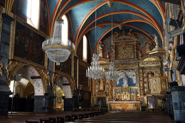 Inside church