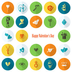 Fototapeta na wymiar Happy Valentines Day Icons