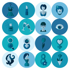 Womans Day Icon Set