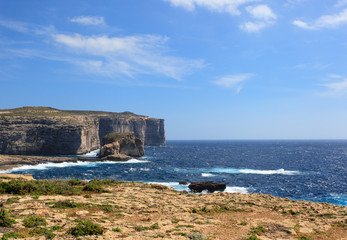 Fototapeta na wymiar scenic mountains on Gozo island in Malta