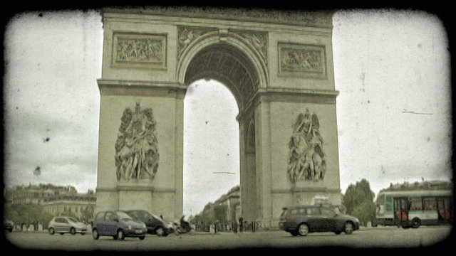Arc de Triumph 1. Vintage stylized video clip.