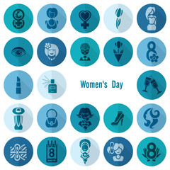 Womans Day Icon Set