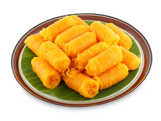 Thai Traditional Dessert, (Foi Thong and Bean-paste)