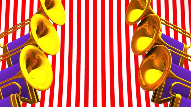 Fanfare On Red White Background
