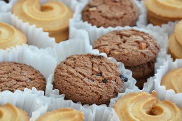 chocolate cookie in paper tray