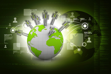 3d illustration Business Network 