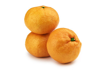 Ripe mandarin isolated tangerine orange on white background