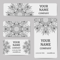 Business cards. Card or invitation.Vintage decorative elements