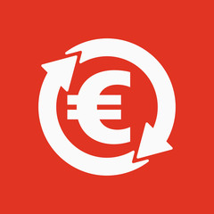 The currency exchange euro icon. Cash and money, wealth, payment symbol. Flat