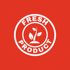 The fresh product icon. Eco and bio, ecology symbol. Flat