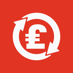 The currency exchange pound sterling icon. Cash and money, wealth, payment symbol. Flat