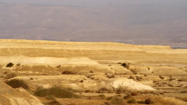 Royalty Free Stock Video Footage panorama of a desert landscape shot in Israel at 4k with Red.