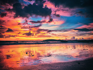 Fototapeta na wymiar Sunset on the beach of Ao Nang