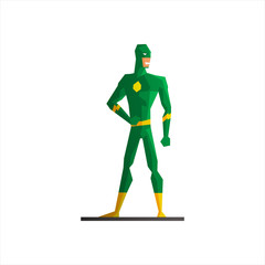 Obraz premium Superhero Wearing Green Suite Vector Illustration
