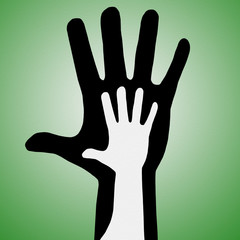 Fototapeta premium father and son palm ilustration