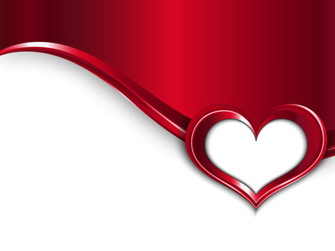 Valentines Day Design. Vector Metal Background With Wave And Frame of Heart For Your Text