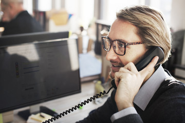 Business Telephone Communication Speaking Customer Concept