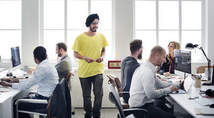 Diversity Office Worker Working Cheerful Concept