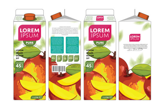 Template Packaging Design Mango Juice