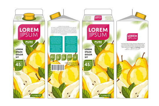 Template Packaging Design Pear Juice