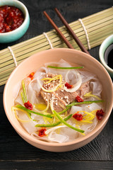 Traditional chinese noodle soup