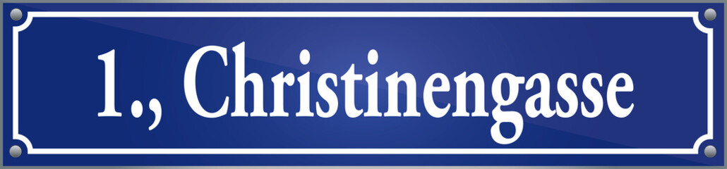 Stra&szlig;enschild Christinengasse im ersten Wiener Gemeindebezirk in Wien &Ouml;sterreich
