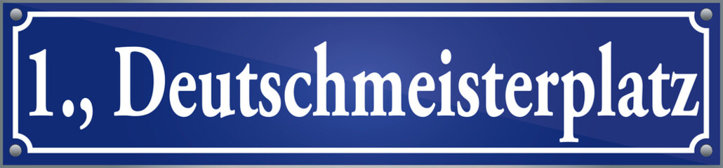 Straßenschild Deutschmeisterplatz im ersten Wiener Gemeindebezirk in Wien Österreich