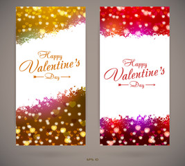 Fototapeta na wymiar Pretty Valentines day invitation cards