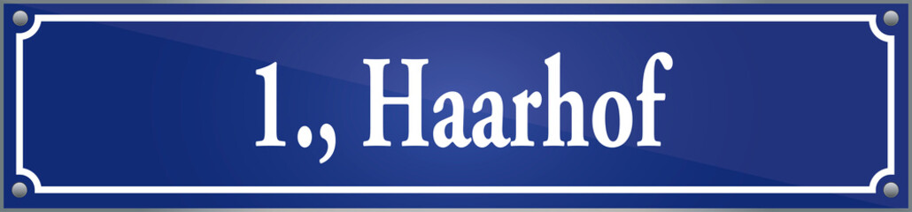 Straßenschild Haarhof im ersten Wiener Gemeindebezirk in Wien Österreich