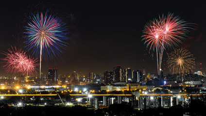 Colorful fireworks show