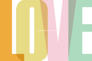 Happy Valentine's Day card design. Vector inscription LOVE.14 February card.