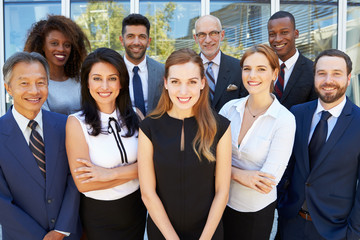 Fototapeta premium Outdoor Portrait Of Multi-Cultural Business Team