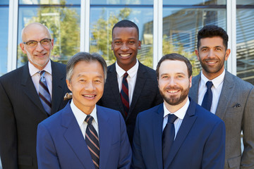 Outdoor Portrait Of Male Multi-Cultural Business Team