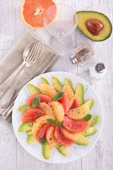 citrus salad with orange,grapefruit and avocado