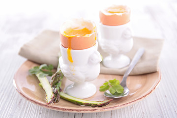 soft boiled egg and asparagus