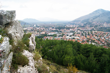 Fototapeta na wymiar Top view of the town of Trebinje