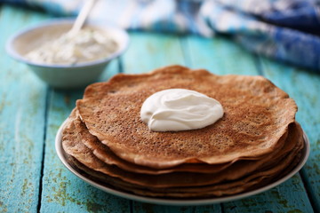 pancakes stacked for Shrovetide