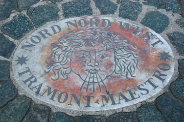 Kompass Steinplatten auf dem Petersplatz - Piazza San Pietro / Vatikan