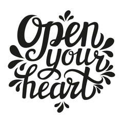 Romantic quote 'Open your heart'