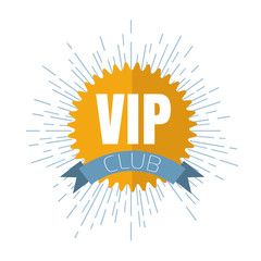 VIP club logo in flat style