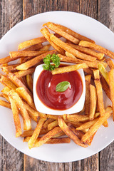 french fries and ketchup