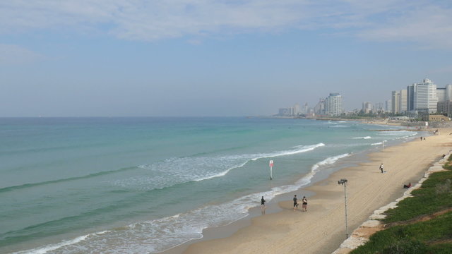 Mediterranean sea, Israel, Tel Aviv, panning