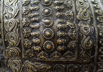 antique metal relief
